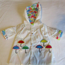 Load image into Gallery viewer, 18&quot; Doll Raincoat: White Appliqued
