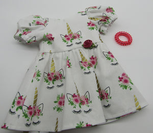 Pink Roses & Gold Unicorn Dress