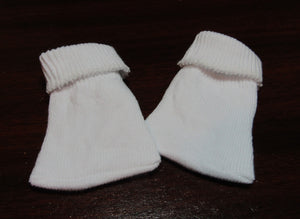18" & 15" Doll Fold-over Socks: White