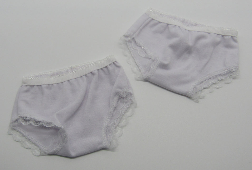 Two-Pack  White Underwear with Lace