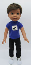 Load image into Gallery viewer, Wellie Wisher 14 inch Doll Hand Embroidered T-Shirt &amp; Leggings
