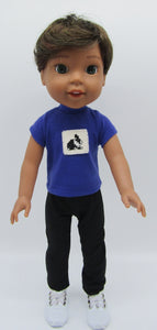 Wellie Wisher 14 inch Doll Hand Embroidered T-Shirt & Leggings