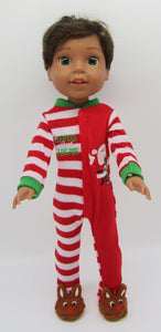 Wellie Wisher 14 inch Doll Christmas Onesie