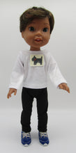 Load image into Gallery viewer, Wellie Wisher 14 inch Doll Hand Embroidered Top &amp; Leggings
