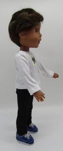 Wellie Wisher 14 inch Doll Hand Embroidered Top & Leggings