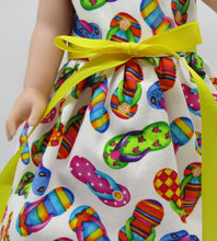 Load image into Gallery viewer, 14" Wellie Wisher Doll Rainbow Flip Flops Dress
