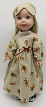Load image into Gallery viewer, 14" Wellie Wisher Doll Long Nightgown: Gingerbread
