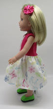 Load image into Gallery viewer, 14" Wellie Wisher Doll Animal Print Dress

