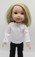 Load image into Gallery viewer, Knit Top w Scoop Neck &amp; Mid-Length Sleeves 14 inch Wellie Wisher Doll: White
