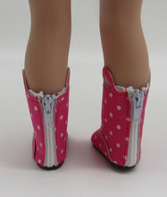 Load image into Gallery viewer, Rain Coat &amp; Boots 14" Wellie Wisher Doll: Hot Pink Dotted

