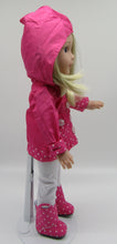 Load image into Gallery viewer, Rain Coat &amp; Boots 14" Wellie Wisher Doll: Hot Pink Dotted
