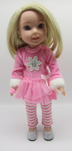 Load image into Gallery viewer, Wellie Wisher 14 inch Doll Glittery Slip-Ons: Silver
