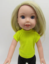 Load image into Gallery viewer, Basic 14" Wellie Wisher Doll T-Shirt in 3 Color Choices: Hot Pink, Yellow or Pale Teal
