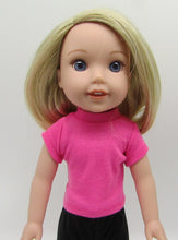 Load image into Gallery viewer, Basic 14" Wellie Wisher Doll T-Shirt in 3 Color Choices: Hot Pink, Yellow or Pale Teal
