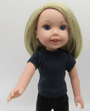 Load image into Gallery viewer, Basic 14" Wellie Wisher Doll T-Shirt in 3 Color Choices: Navy Blue, Dusty Blue or Baby Blue
