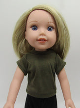 Load image into Gallery viewer, Basic 14" Wellie Wisher Doll T-Shirt in 2 Color Choices: Gray or OD Green
