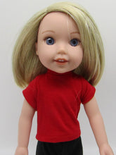 Load image into Gallery viewer, Basic 14" Wellie Wisher Doll T-Shirt in 2 Color Choices: Black or Red
