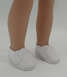 Wellie Wisher 14 inch Doll Canvas Shoes: White