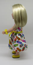 Load image into Gallery viewer, 14" Wellie Wisher Doll Rainbow Flip Flops Dress
