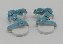 Load image into Gallery viewer, Wellie Wisher 14 inch  Doll Flower Sandals: Teal
