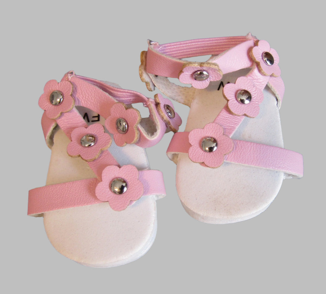 Wellie Wisher 14 inch Doll Flower Sandals: Pink