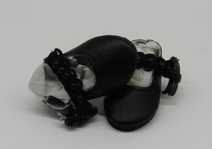 Wellie Wisher 14 inch Doll Lace & Pearl Shoes: Black