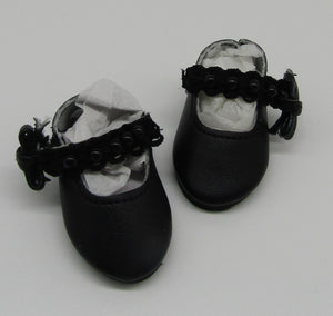 Wellie Wisher 14 inch Doll Lace & Pearl Shoes: Black