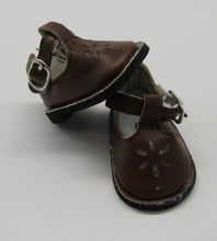 Load image into Gallery viewer, Wellie Wisher 14 inch Doll Buckle Shoes w Sunburst Cutout: Brown
