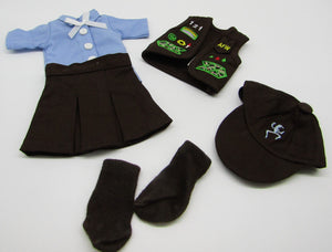 14" Wellie Wisher Doll Brownie Scout 5 Pc Uniform