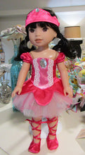 Load image into Gallery viewer, 14&quot; Wellie Wisher Doll Ballet Recital 3 Pc Outfit: Hot Pink
