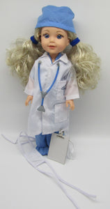 Wellie Wisher (14" Girl Doll) Blue Medical Scrubs Outfit