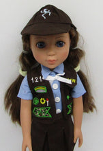 Load image into Gallery viewer, 14&quot; Wellie Wisher Doll Brownie Scout 5 Pc Uniform
