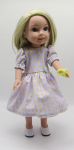 14" Wellie Wisher Doll Easter Bunny Dress