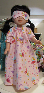 14" Wellie Wisher Doll Long Nightgown: Pink Fairy