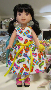 14" Wellie Wisher Doll Flip Flop Dress
