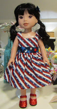 Load image into Gallery viewer, Wellie Wisher (14&quot; Doll) Patriotic Dress
