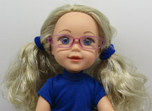 Load image into Gallery viewer, 14&quot; Wellie Wisher Doll Rectangle Glasses: Purple
