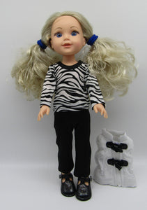 Wellie Wisher (14" Doll) 3 Piece Zebra Outfit