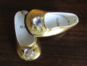 Wellie Wisher (14" Doll) Shiny Shoes w Gem: Gold