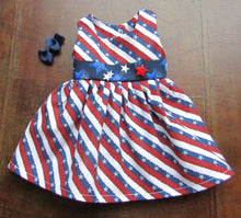 Load image into Gallery viewer, Wellie Wisher (14&quot; Doll) Patriotic Dress
