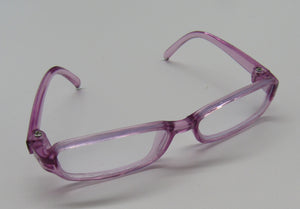 14" Wellie Wisher Doll Rectangle Glasses: Purple