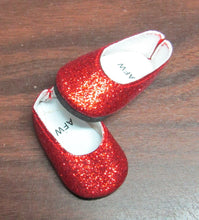 Load image into Gallery viewer, 14&quot; Wellie Wisher Doll Red Glittery Slip-Ons

