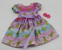 Load image into Gallery viewer, 14&quot; Wellie Wisher Doll Dress: Unicorn w Gold
