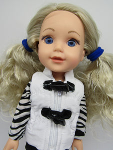 14" Wellie Wisher Doll 3 Pc Zebra Outfit