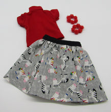 Load image into Gallery viewer, Wellie Wisher (14&quot; Doll) Zebra Skirt &amp; Top
