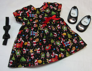 Bitty Baby Santa-Print Dress