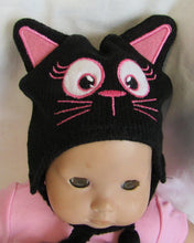 Load image into Gallery viewer, 15&quot; Bitty Baby Kitty Hat: Black
