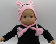 Load image into Gallery viewer, 18&quot; &amp; 15&quot; Doll Knit Bunny Hat: Pink
