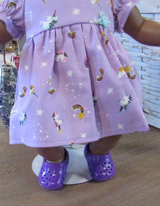 Clogs 18 & 15 inch Doll: Purple