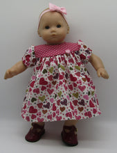 Load image into Gallery viewer, Bitty Baby Yoked Heart Dress
